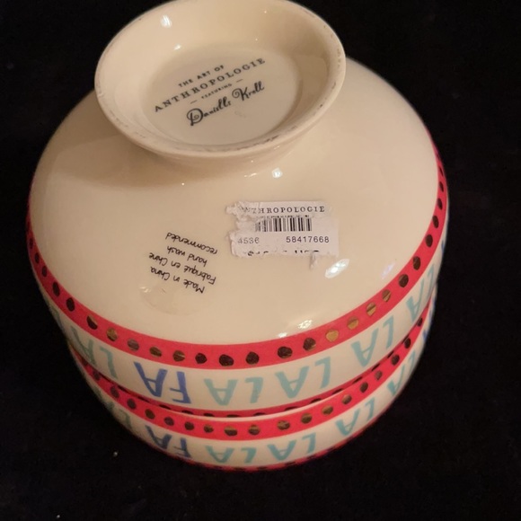 2 Small FA LA LA LA Bowls from Anthropologie - Picture 5 of 5